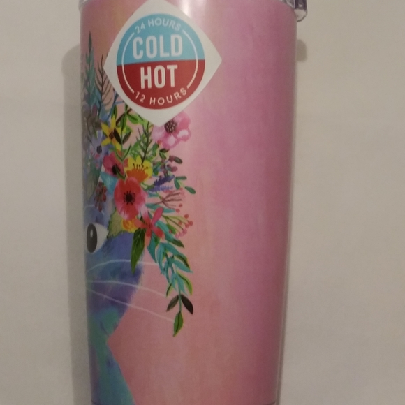 ADORABLE FLORAL CAT THERMAL HOT OR COLD FLASK - Picture 5 of 5